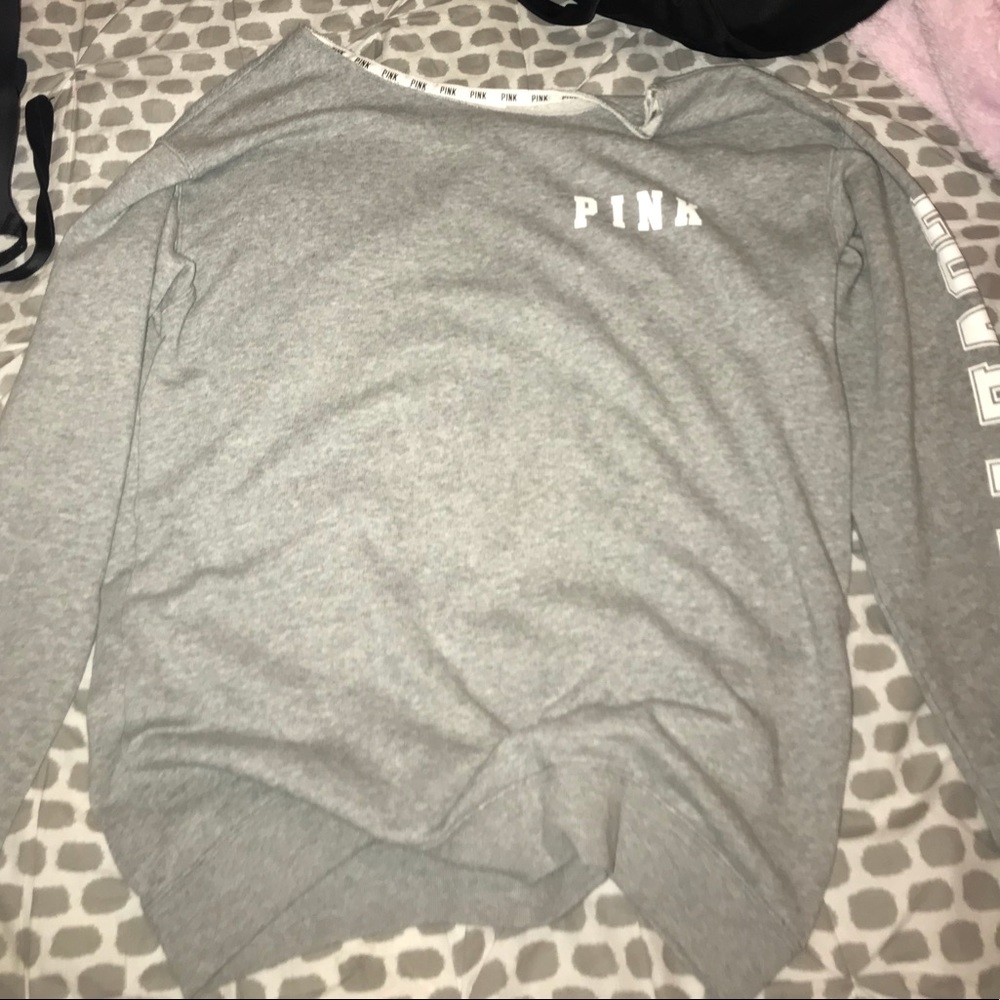 PINK grey sweater